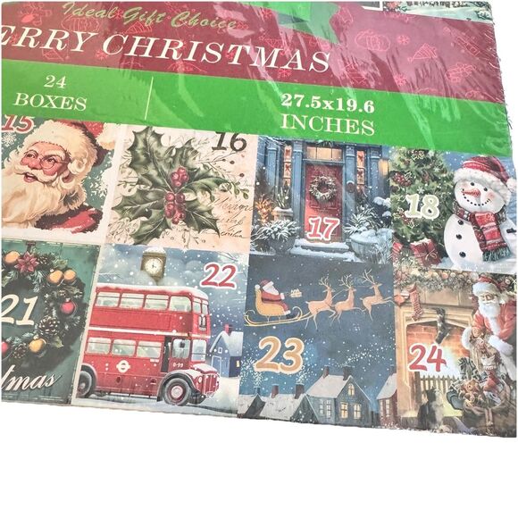 MERRY CHRISTMAS SANTA ADVENT CALENDAR 24 BOX DAYS - 1000 PC JIGSAW PUZZLE NIB - Picture 1 of 7